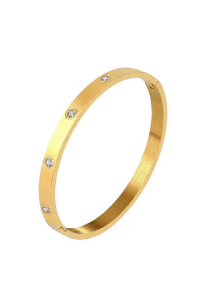 Stone Bangle - Gold