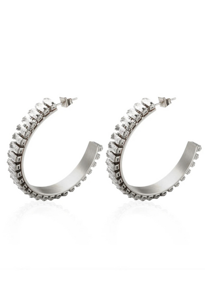 Robyn Medium Hoops: Silver