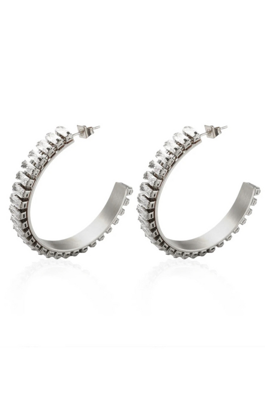 Robyn Medium Hoops: Silver